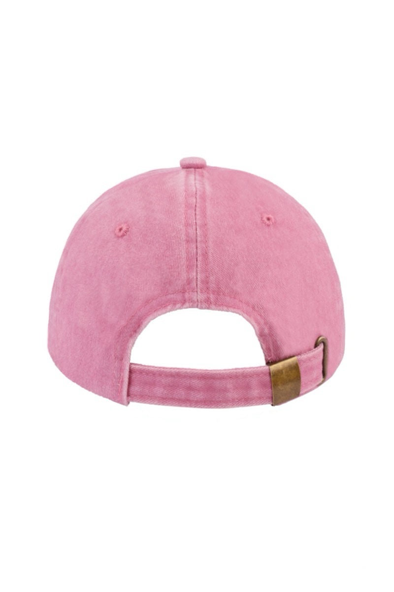 Coquette Ribbon Embroidered Washed Cotton Cap