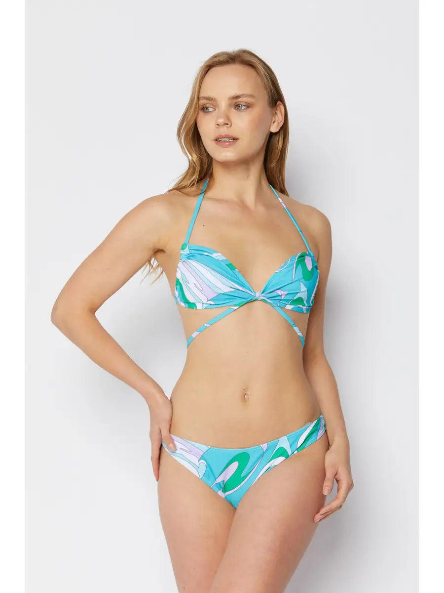 3pc Blue Swirl Bikini Set