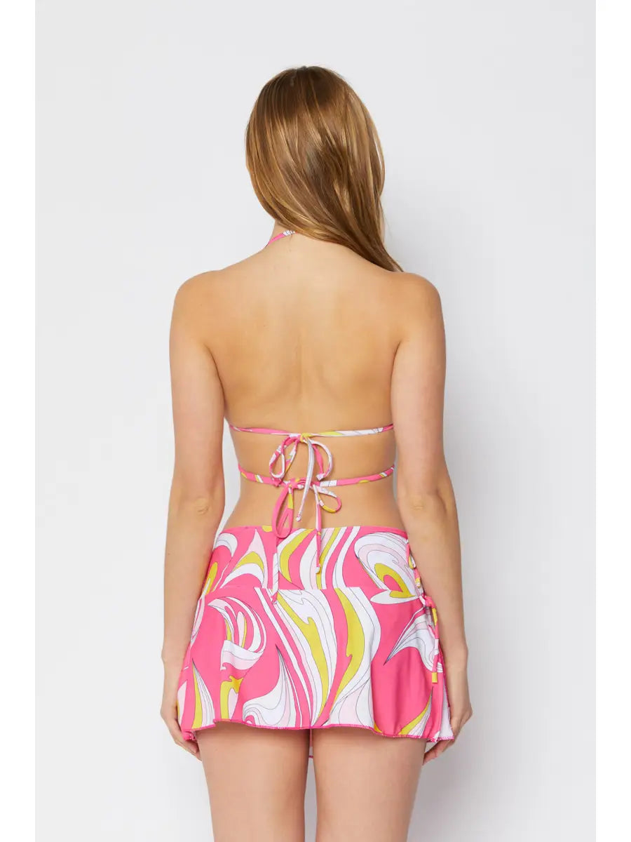 3pc Pink Swirl bikini Set